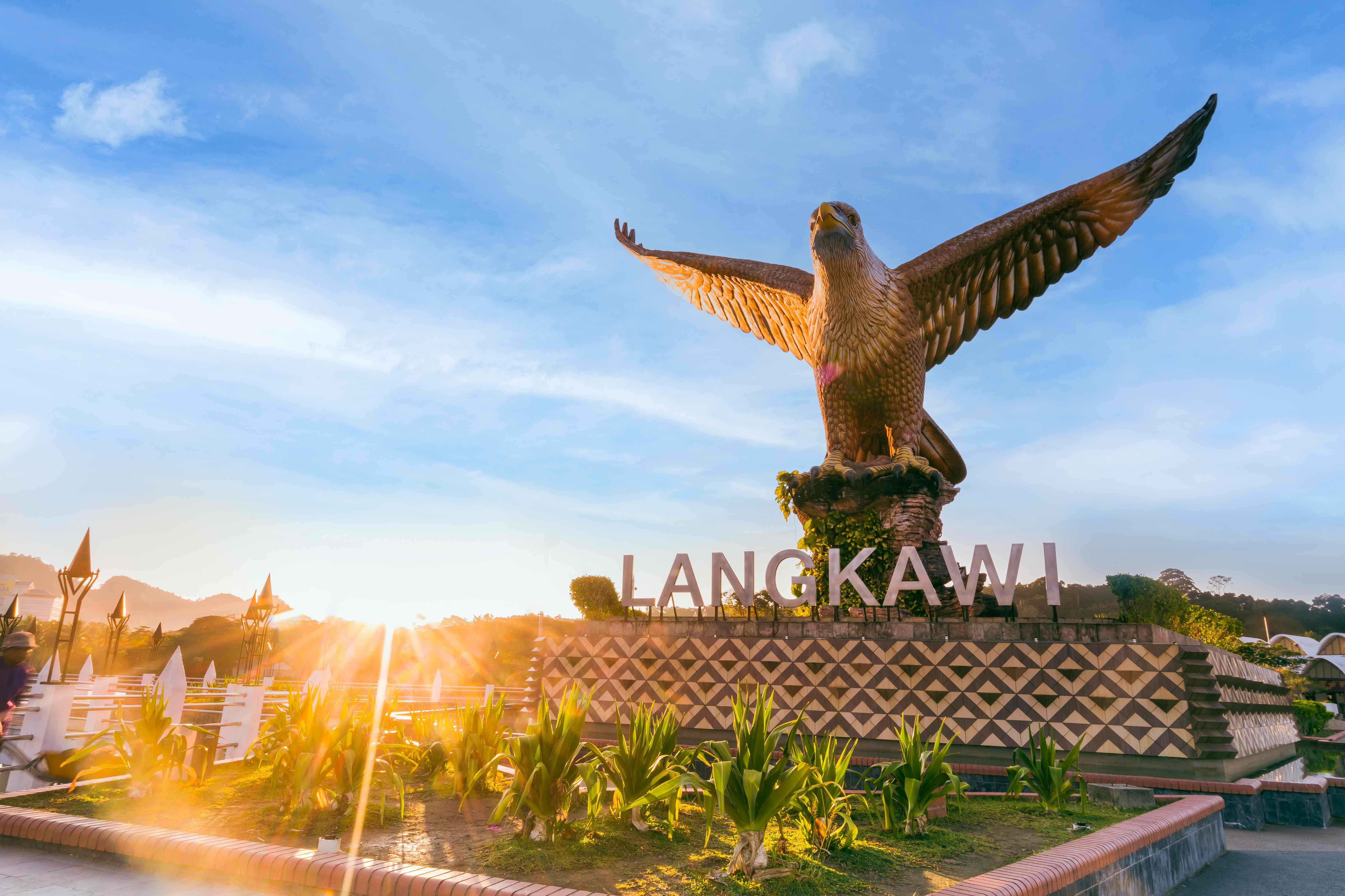 Langkawi sign and statue