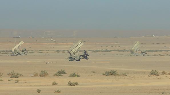 Patriot missile systems in desert