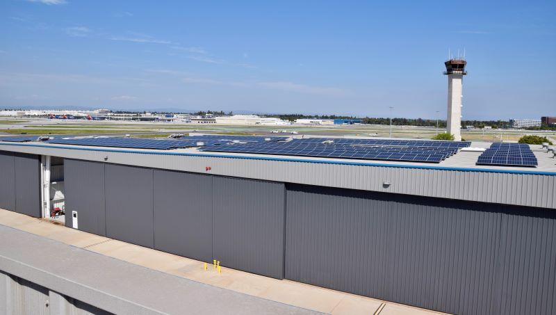 Long beach airport solar panels