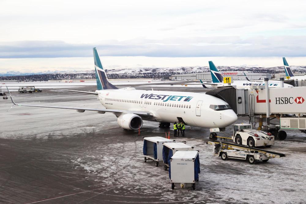 westjet planes at Calgary airport