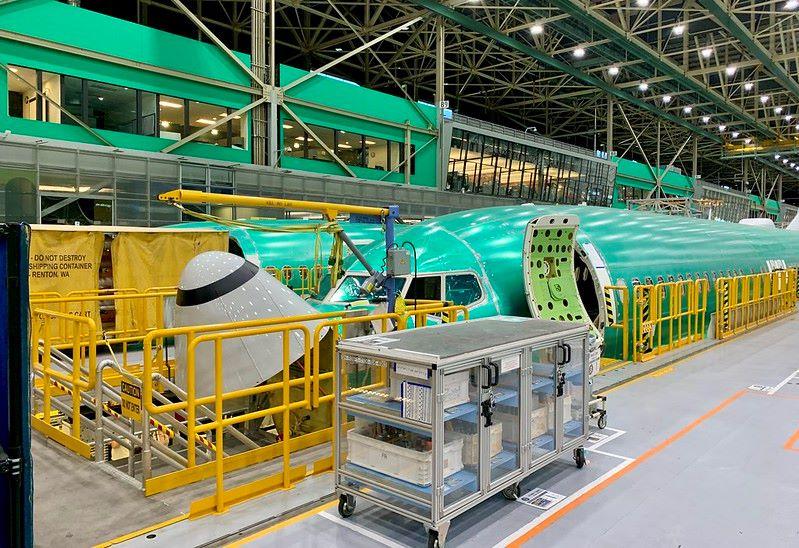 Boeing jet in production