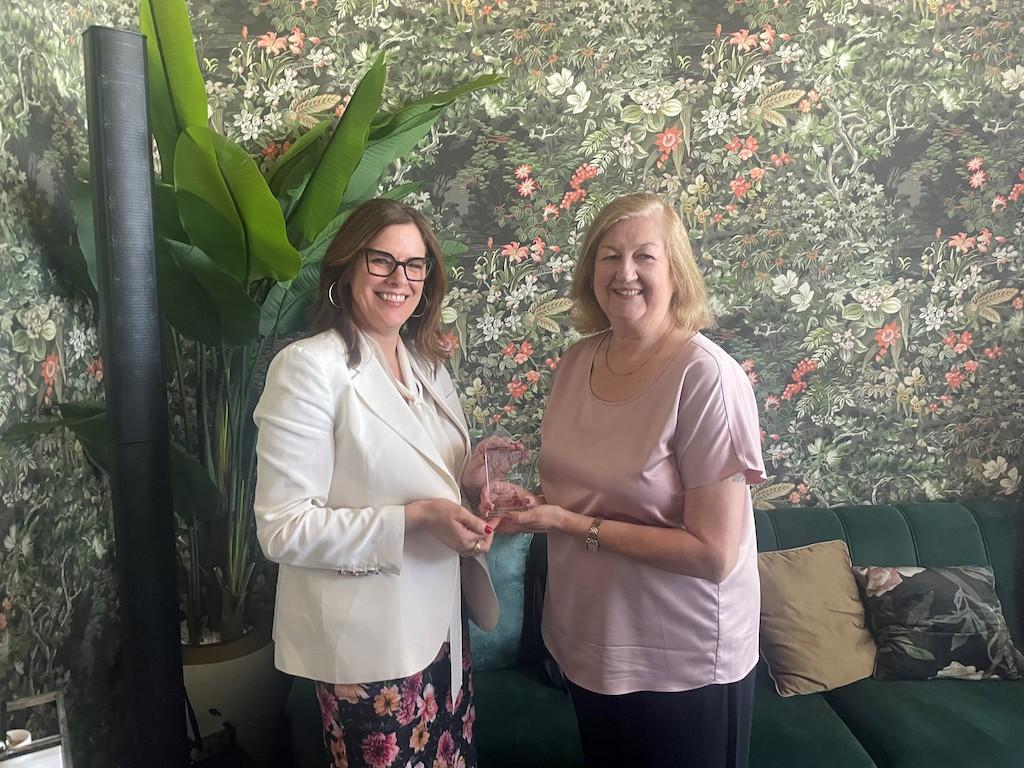 Allegheny County Airport Authority CEO Christina Cassotis with ATW’s Karen Walker