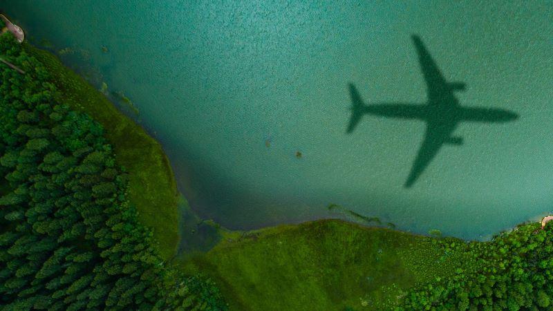 plane over water