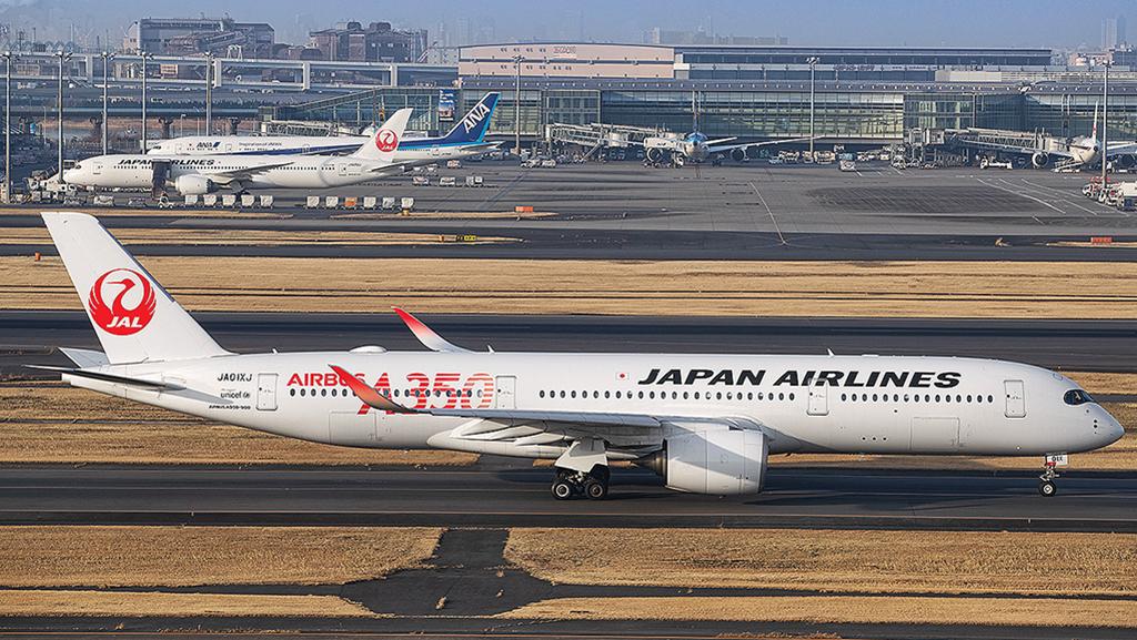 Japan Airlines Airbus A350 on runway