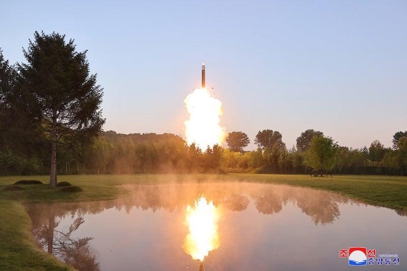 North Korea missile launch photo