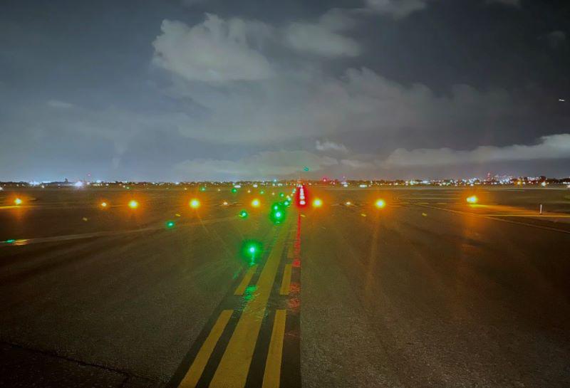 runway lights at JFK