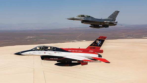 X-62 test aircraft in flight