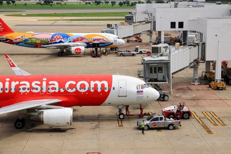 thai airasia jets on tarmac at Don Mueang International Airport