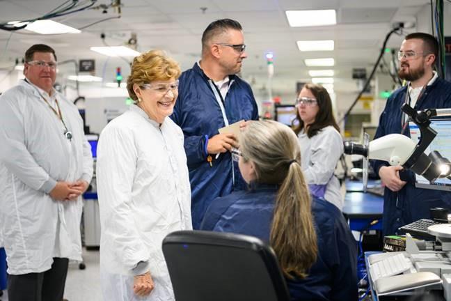 Sen. Jeanne Shaheen (D-N.H.) visits a BAE Systems facility in her state