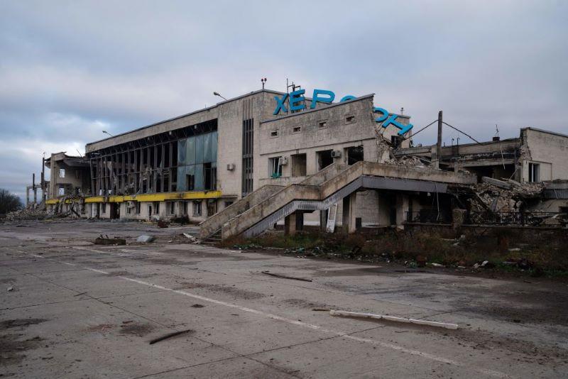 destroyed Ukraine airport