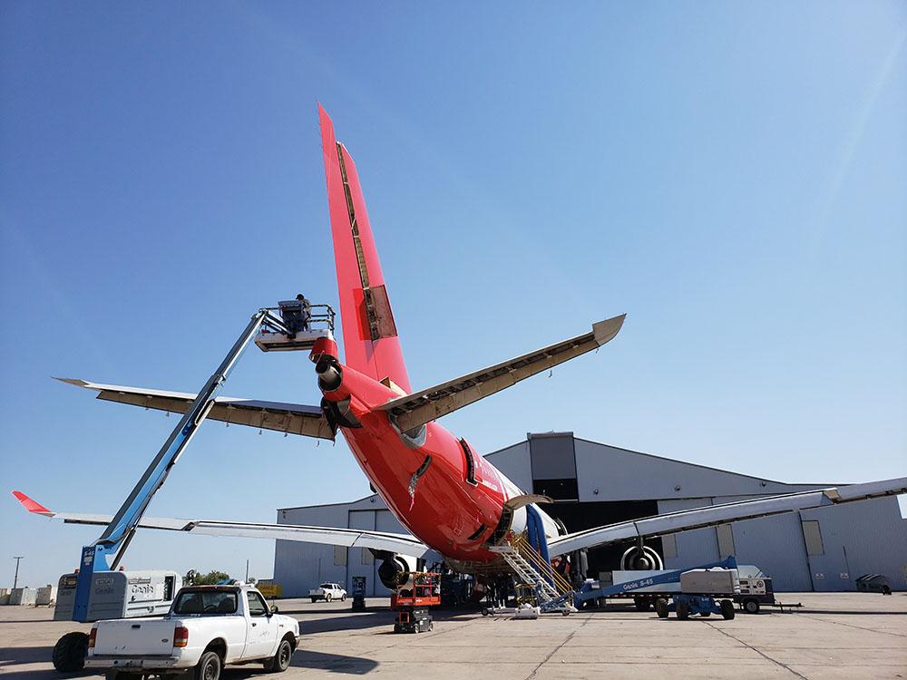 Aircraft maintenance at Ascent hangar