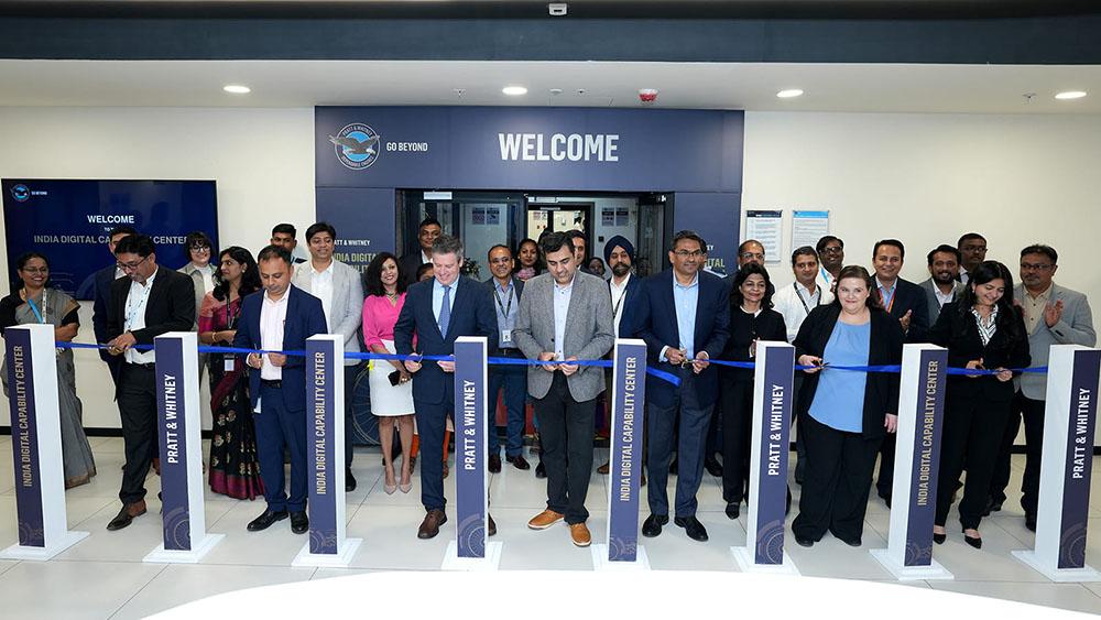 Ribbon cutting ceremony for Pratt & Whitney's new Bengaluru MRO customer support center