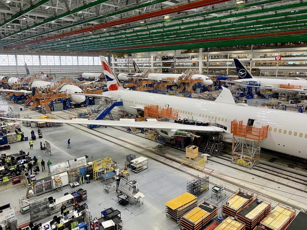 A Boeing aircraft manufacturing facility.