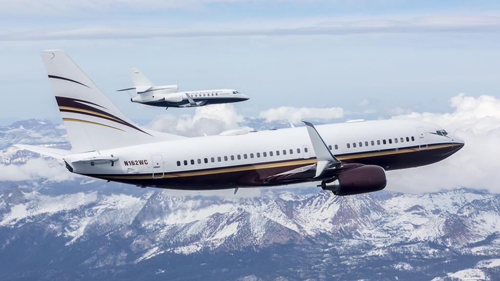 Boeing Business Jets with split scimitar winglet