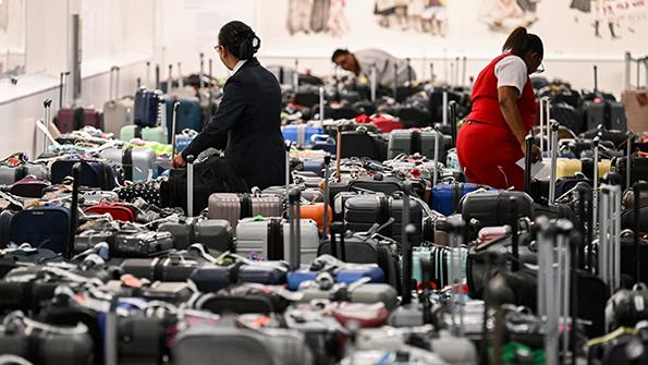 rows of luggage