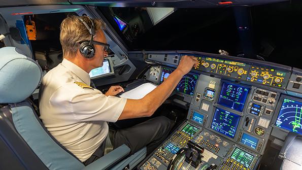 pilot at flight deck