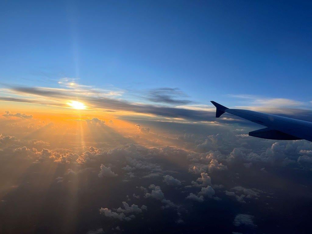 generic wing with sunset