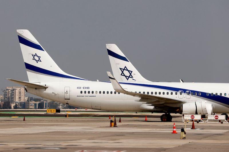 el al jets parked at ben gurion