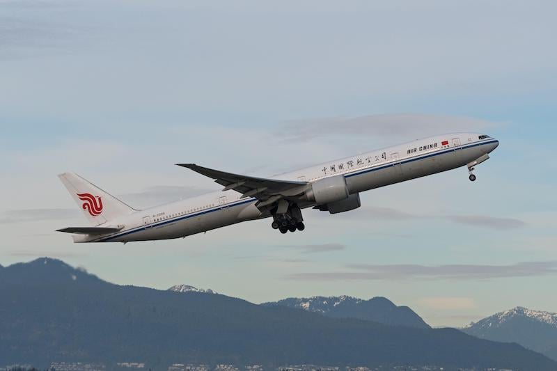 air china plane departing Vancouver