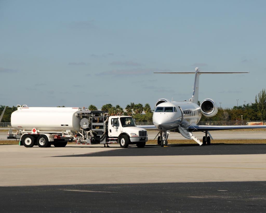 Business Jet Getting Refueled Promo Image