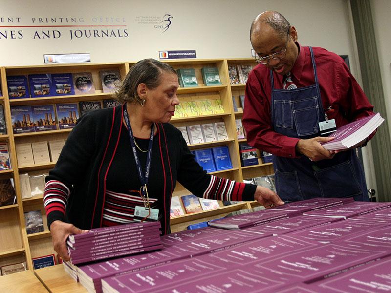 Copies of the Plum Book are put on display