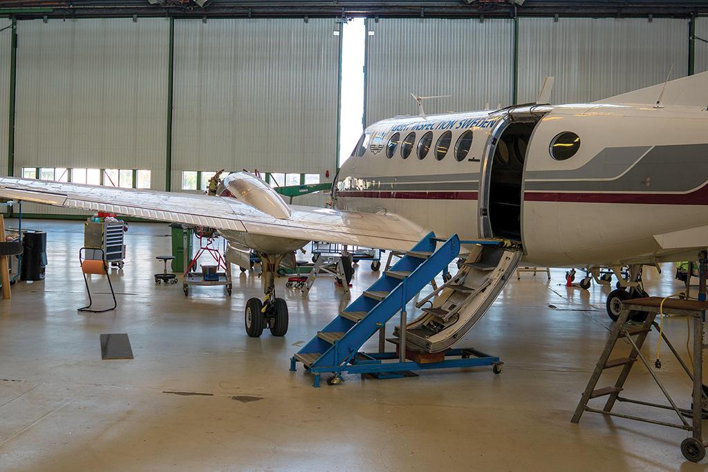 aircraft in hangar