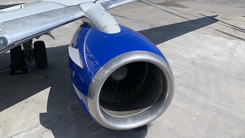 aircraft engine on wing