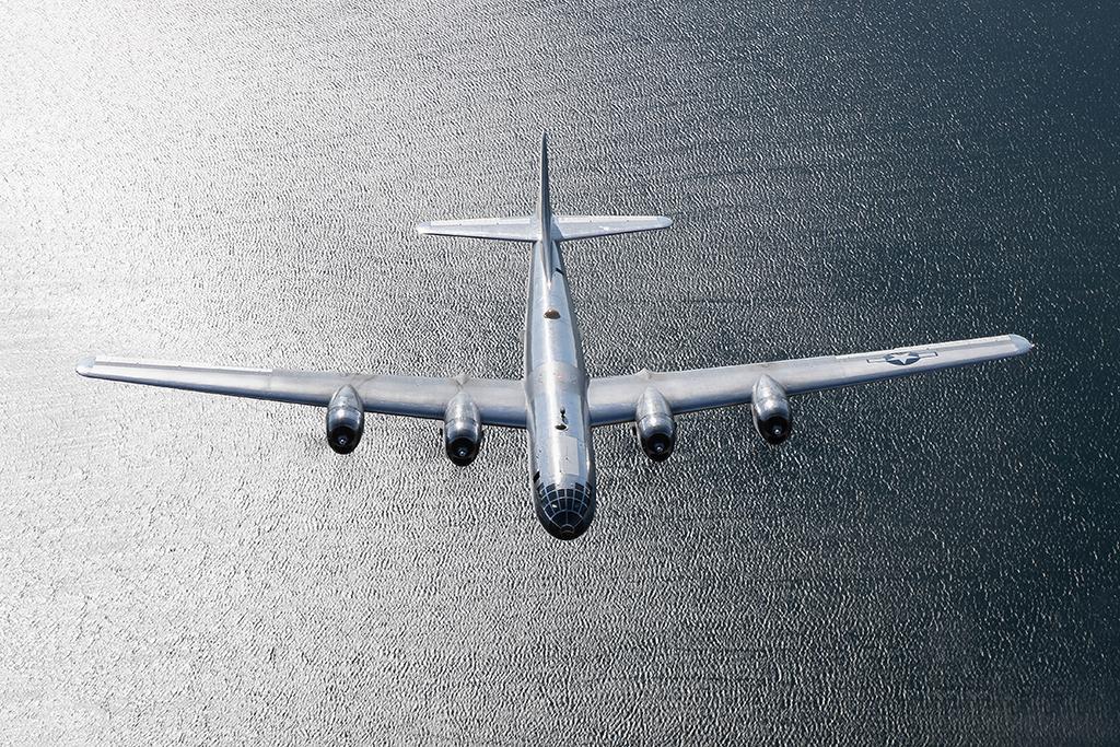 Boeing B-29 Superfortress "Doc" over water