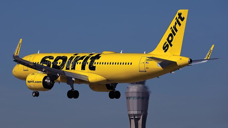  Spirit Airbus A320neo in flight