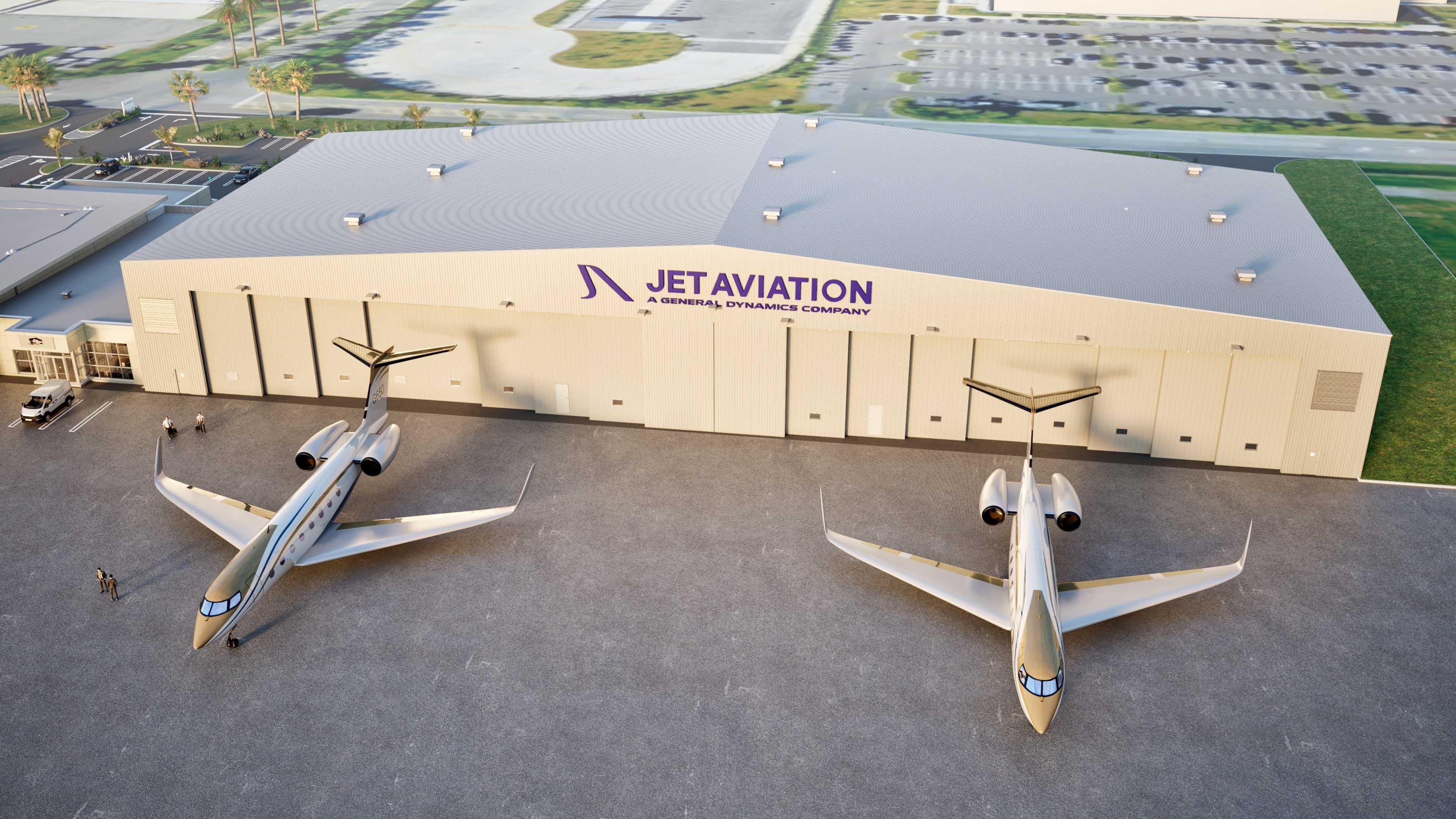 A rendering of Jet Aviation's Miami-Opa Locka FBO