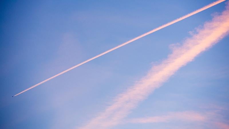 contrails in the sky