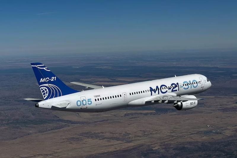first flight of the partially import-substituted MC-21-310 in late April