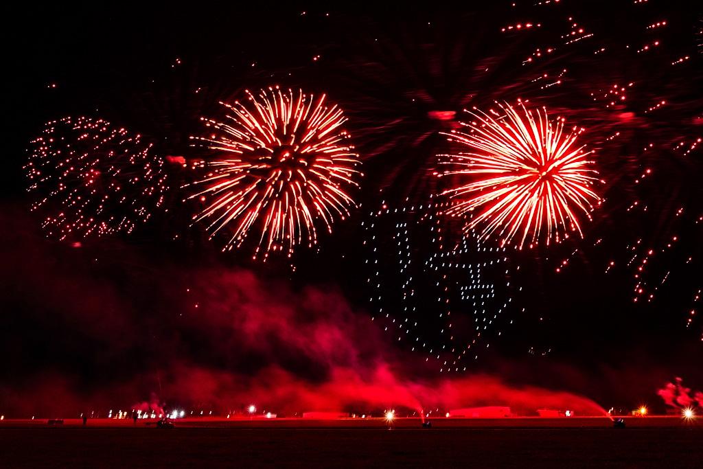 Drones and fireworks