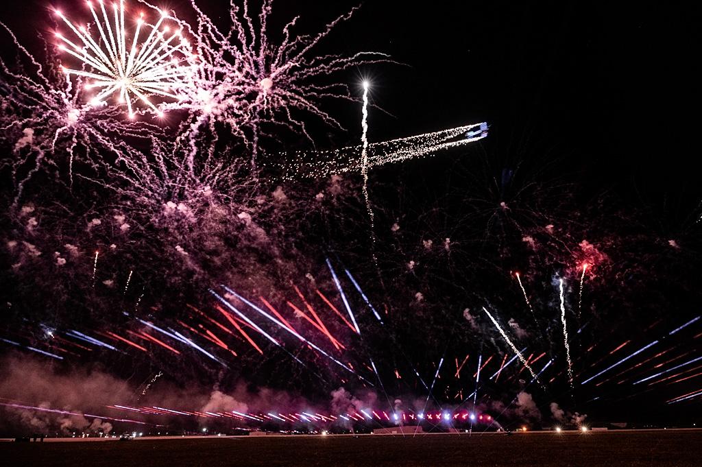 Fireworks, drones, lasers in night airshow