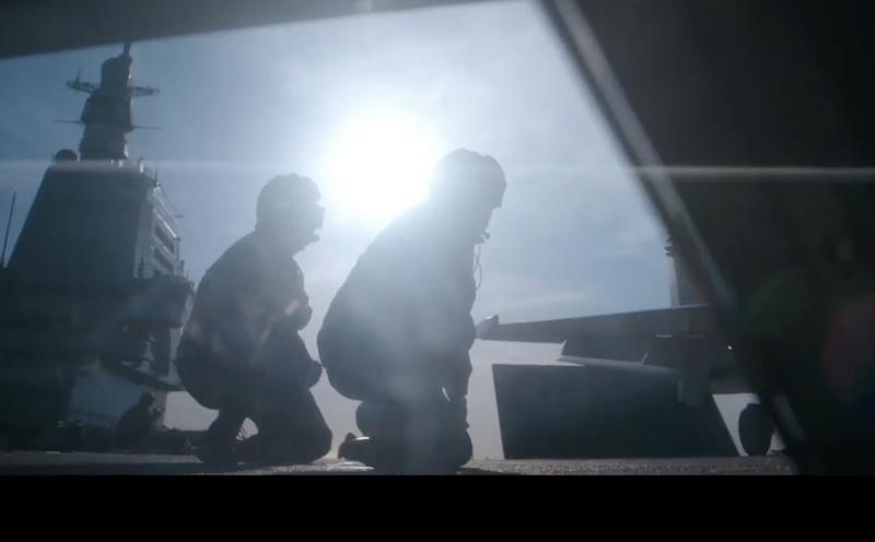 View from the Fujian ‘bubble’ showing the carrier’s island, deployed blast deflectors and J-15T