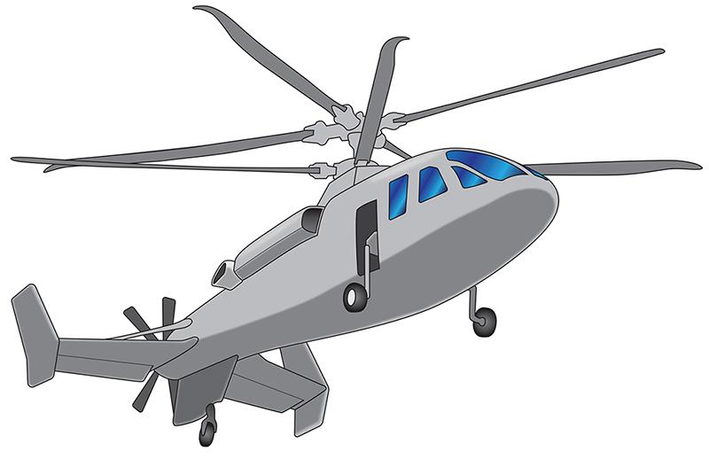 Illustration of Chinese compound-rotor helicopter