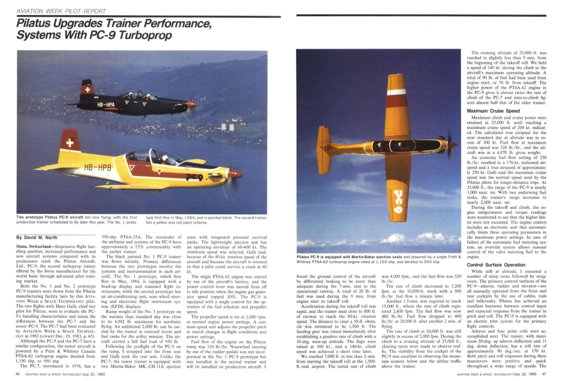 pilatus pc-9 trainer pilot report