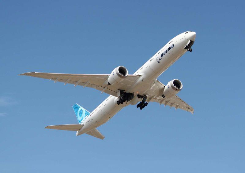 Boeing 777-9 aircraft inflight