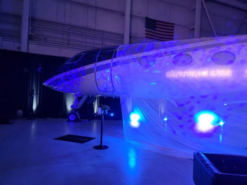 Flexjet unveils the G700 during a ceremony at its headquarters in Cleveland, formally launching its G700 fractional ownership program. 