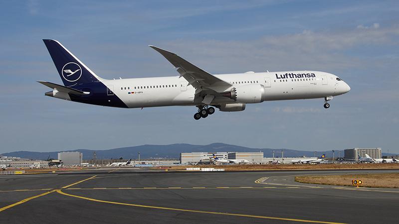 Lufthansa Boeing 787 in flight