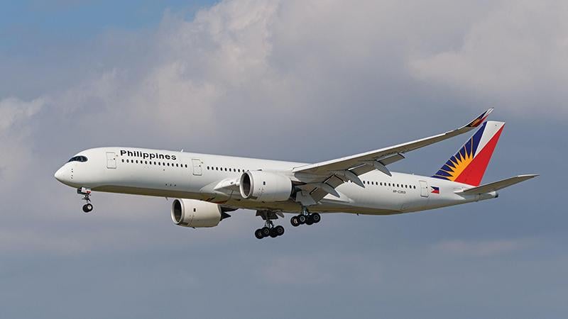 Philippine Airlines aircraft in flight