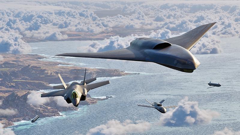 Concept art of Vectis drone flying with other Lockheed Martin aircraft