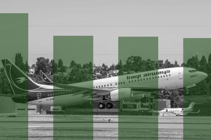 carbon analysis iraqi airways chart