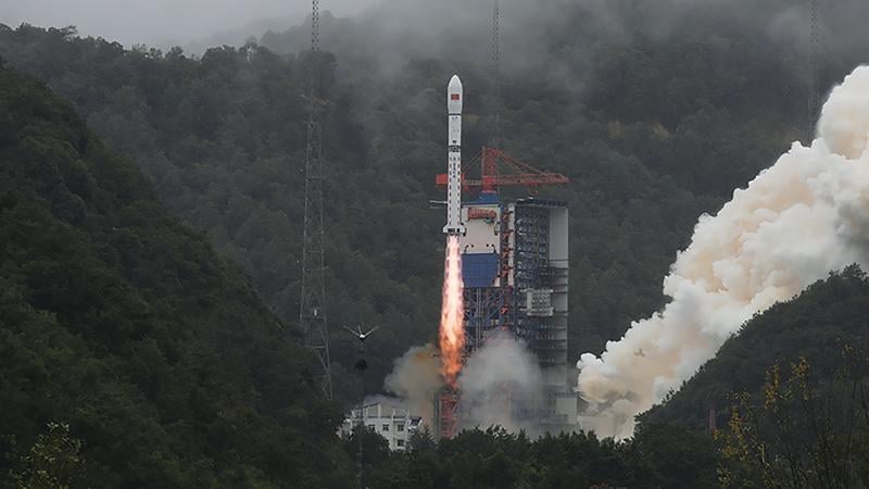 Chinese rocket launch carrying remote-sensing satellites