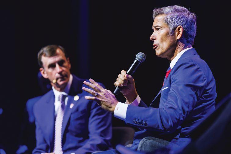 NASA acting Administrator Sean Duffy (right) 
