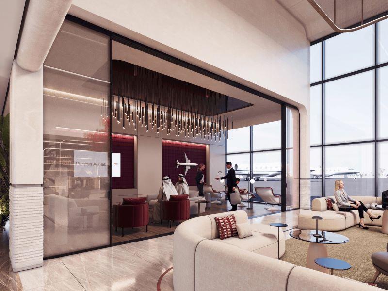 Gama Aviation lounge rendering