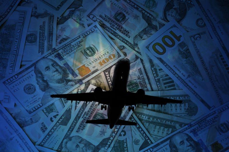 money and a generic airplane