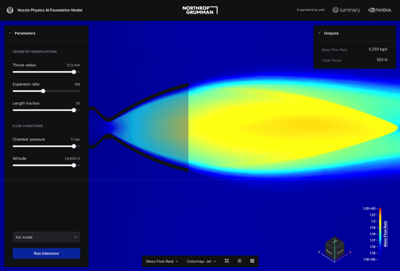 Model developed by Luminary and Northrop can predict spacecraft thruster performance in seconds versus hours for traditional computational methods
