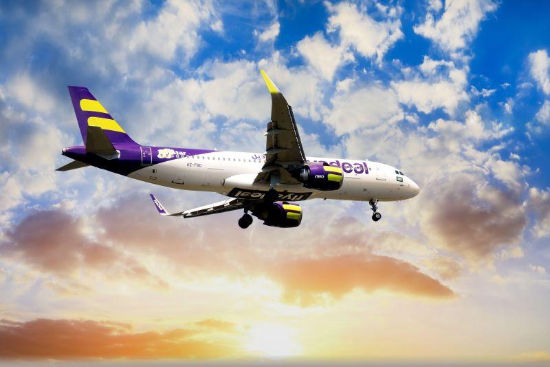 flyadeal A320neo in a sunset