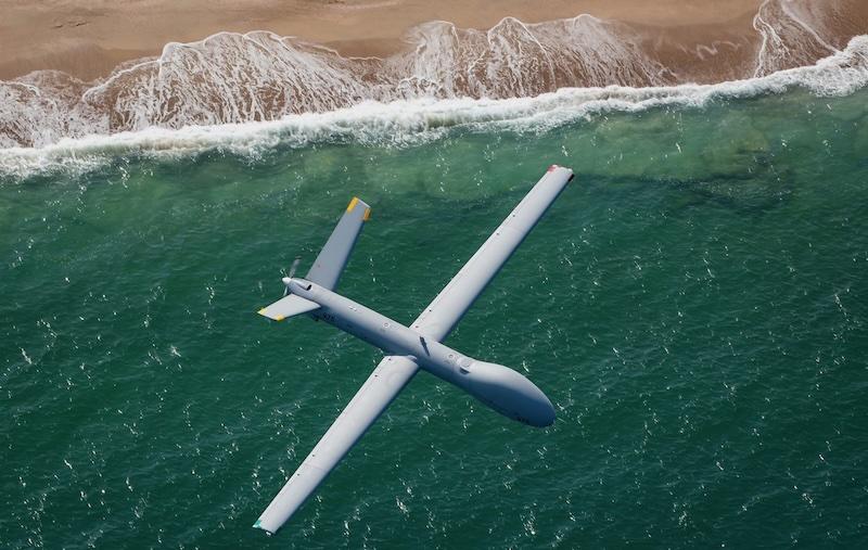 hermes 900 flying over water